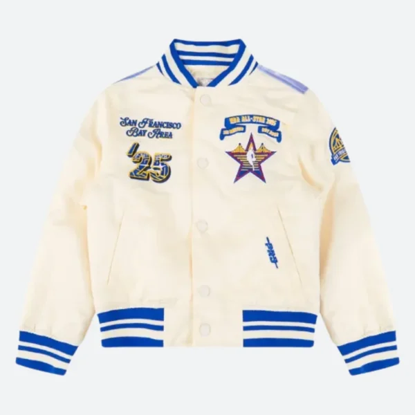 All Star Game X SF Bay Area Cream & Blue Varsity Jacket