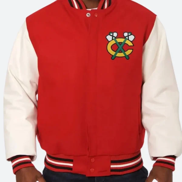 Chicago Blackhawks Two Tone Varsity Jacket