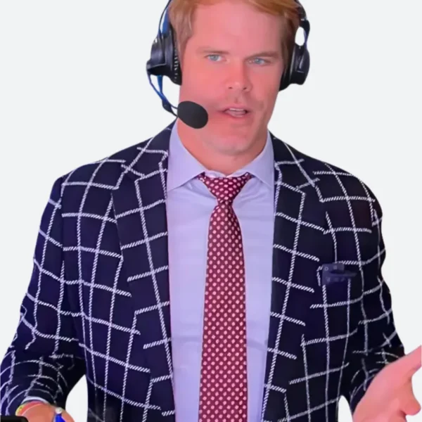 Commentator Greg Olsen Plaid Coat