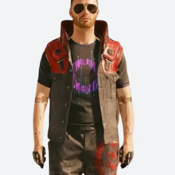 Cyberpunk Rarog Red Rebels Leather Vest