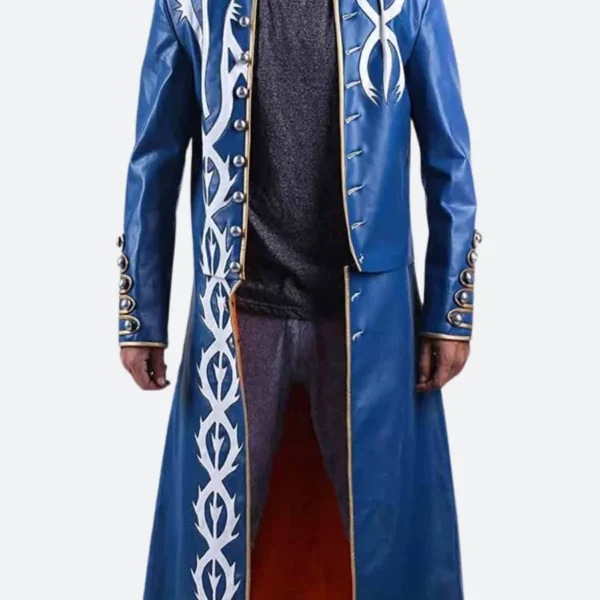 Devil May Cry 5 Vergil Blue Leather Coat