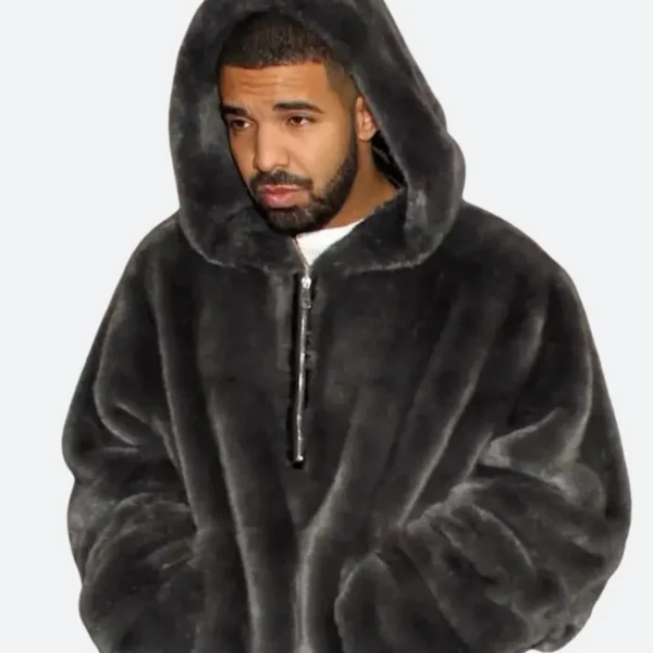 Drake Fuzzy Fur Hooded Jacket