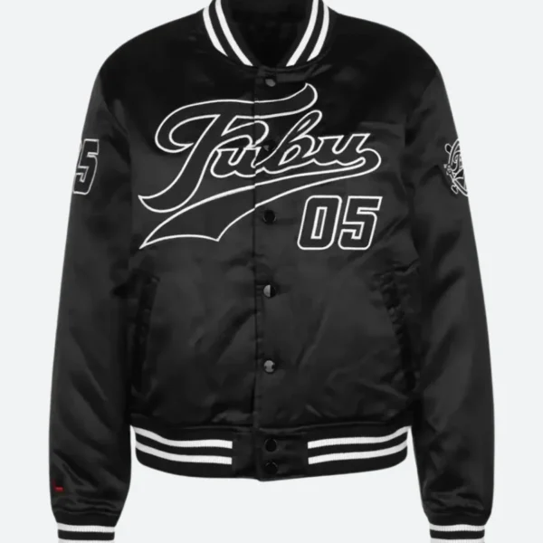 FUBU Black Varsity Jacket Front Image