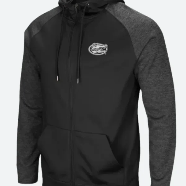 Florida Gators Blackout Black Raglan Hooded Jacket