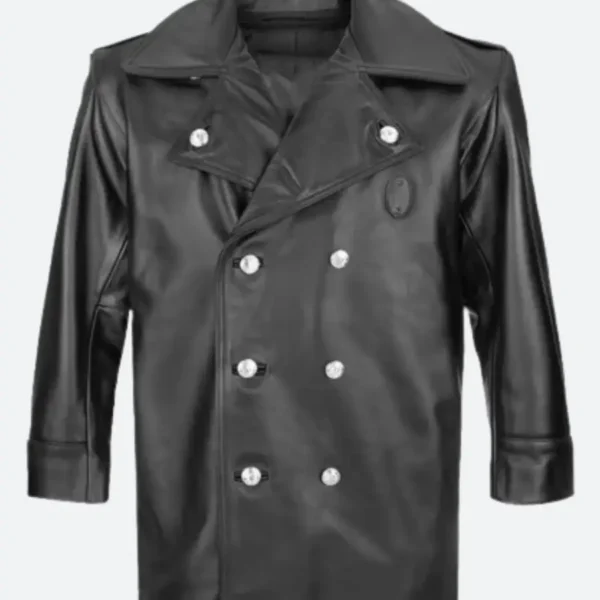 NYPD Cowhide Leather Long Jacket