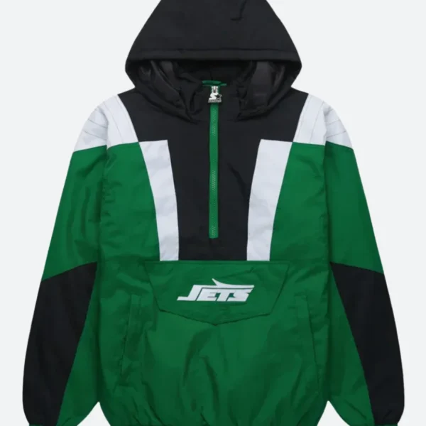 New York Jets Quarter Zipper Hooded Jacket