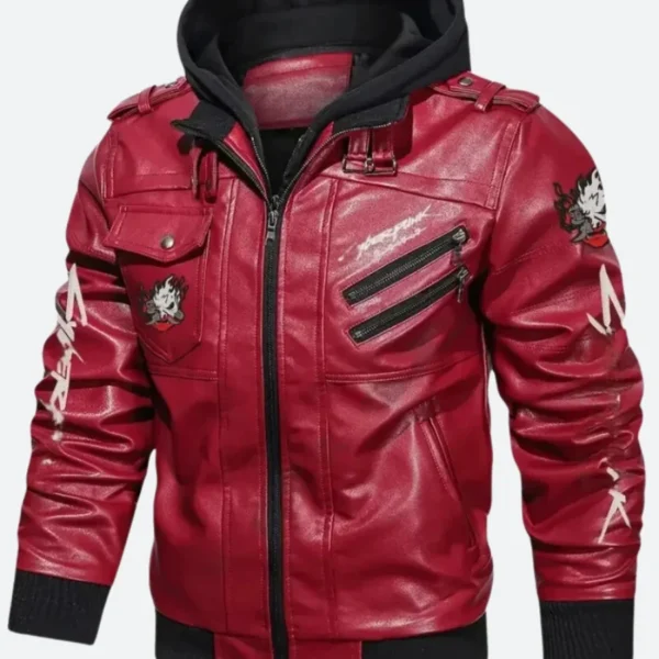 Cyberpunk 2077 Hooded Leather Jacket