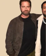 Den of Thieves 2 Pantera 2025 Movie Premiere Gerard Butler Leather Jacket Front Image