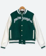 Palm Angels X 50 Bear Green Varsity Jacket Front Image